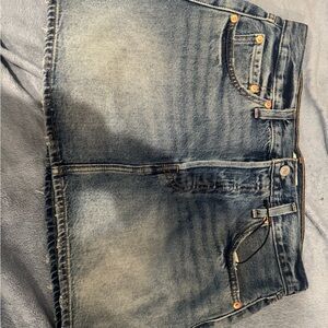 Levi's Blue Denim Midi Skirt